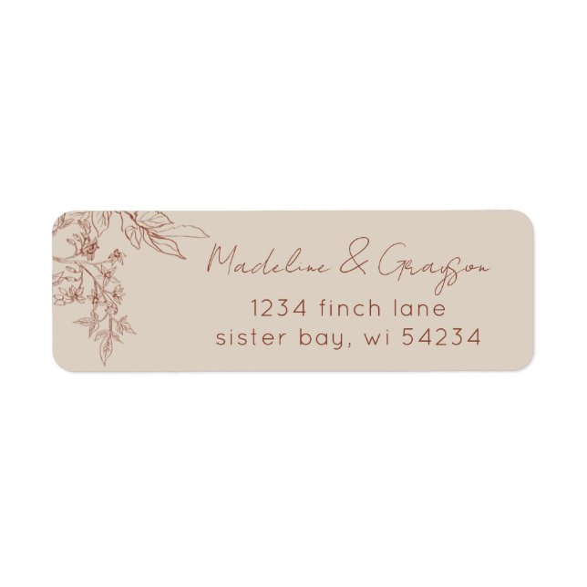 Simple Elegance Boho Floral Adresse (Devant)