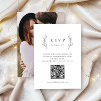 Simple elegance botanical greenery QR code wedding