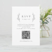 Simple elegance botanical greenery QR code wedding