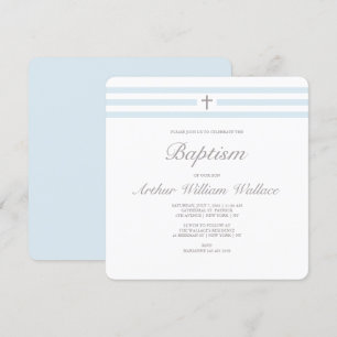 Simple elegance boys baptism invitation