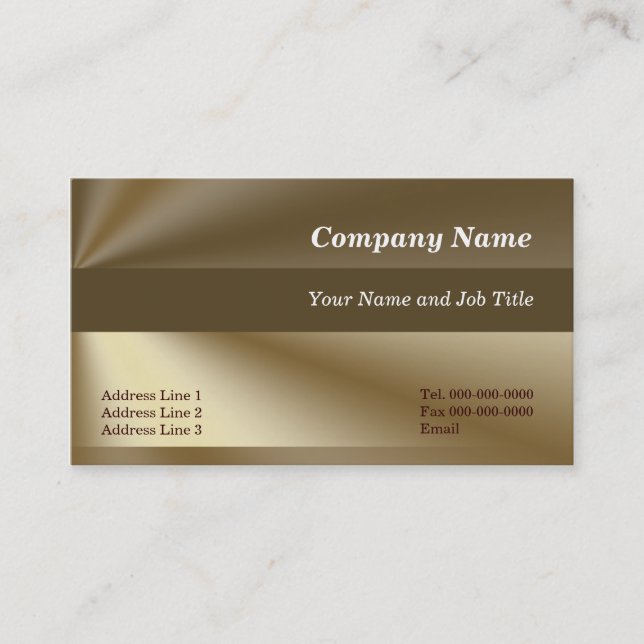 Simple Elegance Brown Business Cards (Front)
