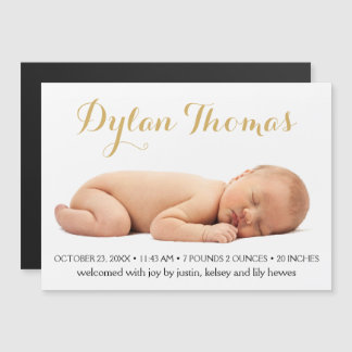 Simple Elegance Custom Photo Birth Announcement
