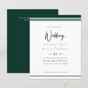 Simple Elegance Deep Green Modern Budget Wedding