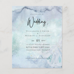 Simple Elegance Dusty Blue Modern Budget Wedding F Flyer