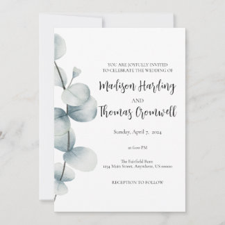 Simple Elegance - Eucalyptus - Wedding Invitations