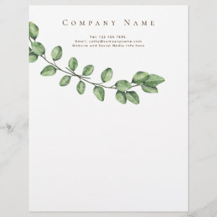 Simple Elegance Green Company Details Letterhead