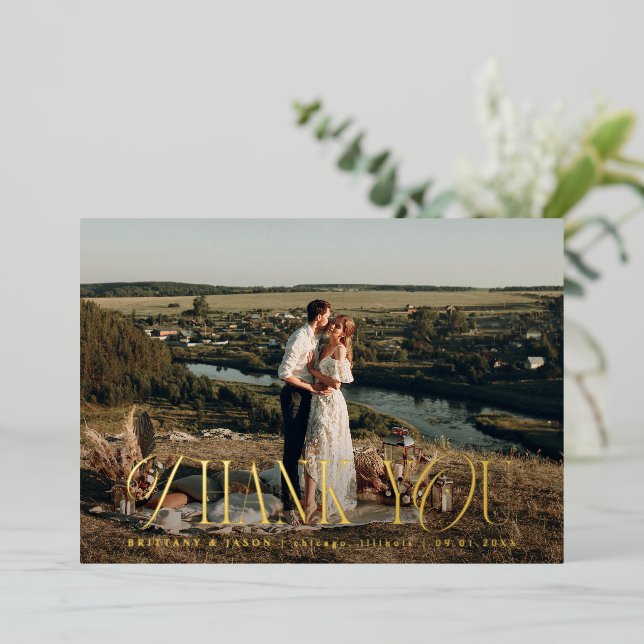 Simple Elegance Horizontal Wedding Card (Standing Front)