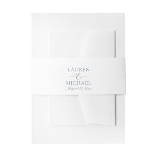 Simple Elegance Invitation Belly Band   Dusty Blue