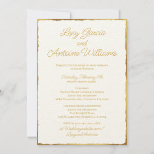 Simple Elegance Luxe Gold Edge Faire-part de maria