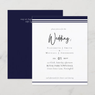 Simple Elegance Navy Blue Modern Budget Wedding