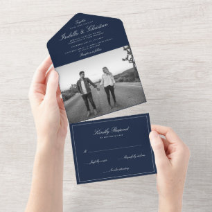 Simple Elegance Photo Wedding All In One Invitatio Invitation