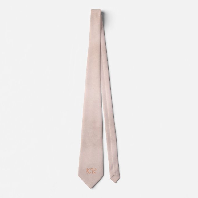 Simple Elegance Pink Initials Tie (Front)