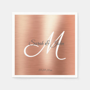 Simple Elegance Rose Gold Party Wedding Napkin