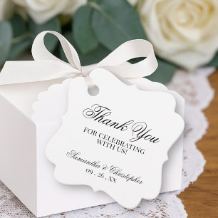 Simple Elegance Thank You Wedding Favour Tags