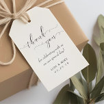 Simple Elegance Wedding Favour Thank You Gift Tags<br><div class="desc">Custom-designed wedding favour thank you tags featuring modern hand calligraphy design with personalized text/thank you message,  couple/bride and grooms' names,  and wedding date.</div>