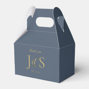 Simple Elegance Wedding Initials Blue ID1022 Favor Box