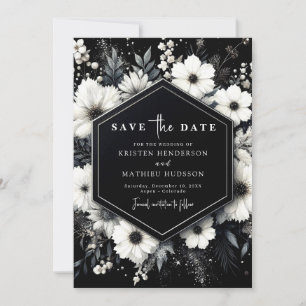 Simple Elegance White Floral Wedding Save The Date