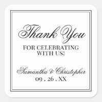 Simple Elegance White Wedding Thank You