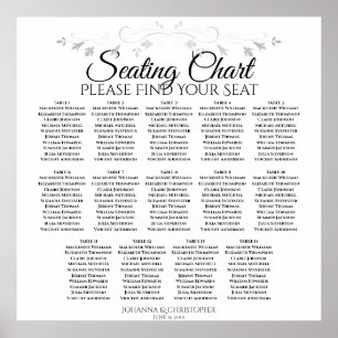 Simple Elegant 14 Table Wedding Seating Chart
