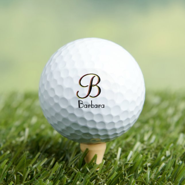 Simple Elegant 3 Colour Monogram  | Name Golf Balls (Insitu Tee)