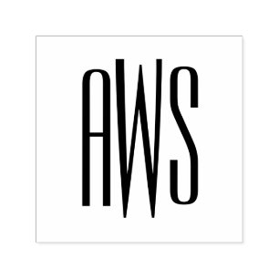 Simple Elegant 3 Initial Letter Monogram #8B Self-inking Stamp