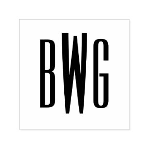 Simple Elegant 3 Initial Letter Monogram #8BSt Self-inking Stamp