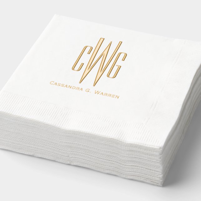 Simple Élégant 3 Lettre initiale Monogramme #4 Nom (Détail)