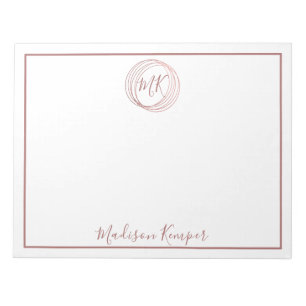 Simple & Elegant Abstract Rose Gold Circles Notepad