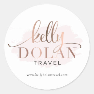 Simple Elegant Add A Logo Custom Classic Round Sticker