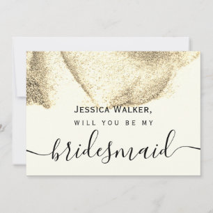Simple Elegant Aesthetic Glitter my bridesmaid Invitation