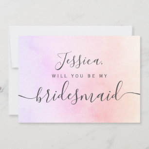 Simple Elegant Aesthetic Watercolor my bridesmaid Invitation