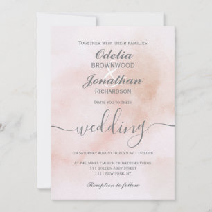 Simple Elegant Aesthetic Watercolor Wedding Invitation