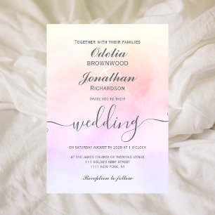 Simple Elegant Aesthetic Watercolor Wedding Invitation