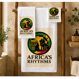 Simple Elegant African Tribal Drum Dance Towel Set