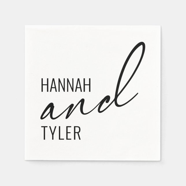Simple Elegant "and" Typography for Personalized Napkin (Front)