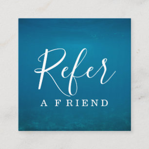 Simple Elegant Aqua Blue and White Referral