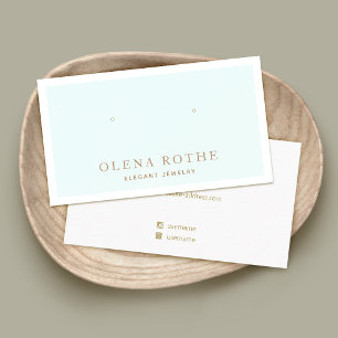 Simple Elegant Aqua Horizontal Earring Display Business Card