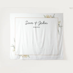 Simple Elegant Autumn Wedding Photo Booth Backdrop Tapestry