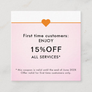Simple Elegant Beauty Salon First Time Discount Card