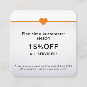 Simple Elegant Beauty Salon First Time Discount Card