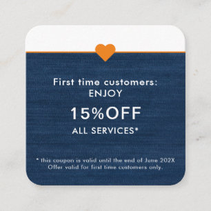 Simple Elegant Beauty Salon First Time Discount Card