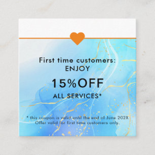 Simple Elegant Beauty Salon First Time Discount Card