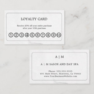 Simple Elegant Beauty Salon Loyalty Card