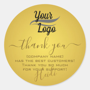 Simple Elegant Beige Gold Ombre Thank You Labels