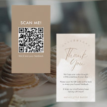 Simple Elegant Beige Leave a Review QR Code