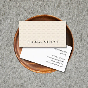 Simple Elegant Beige Linen Consultant Networking Business Card