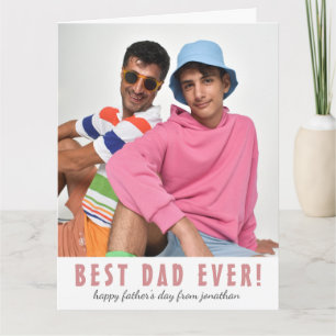 Simple Elegant Best Dad Ever Fathers Day Photo Card