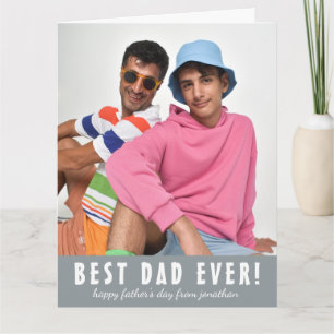 Simple Elegant Best Dad Ever   Fathers Day Photo Card