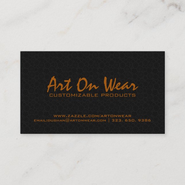 Simple Elegant Black And Brown Business Card (Front)
