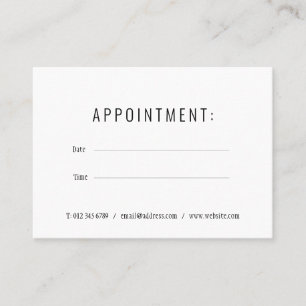 Simple Elegant Black and White Appointment Card